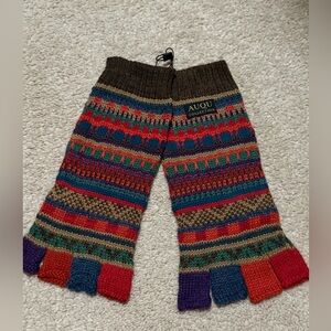 Multicolored Alpaca Fingerless Gloves from Peru, New